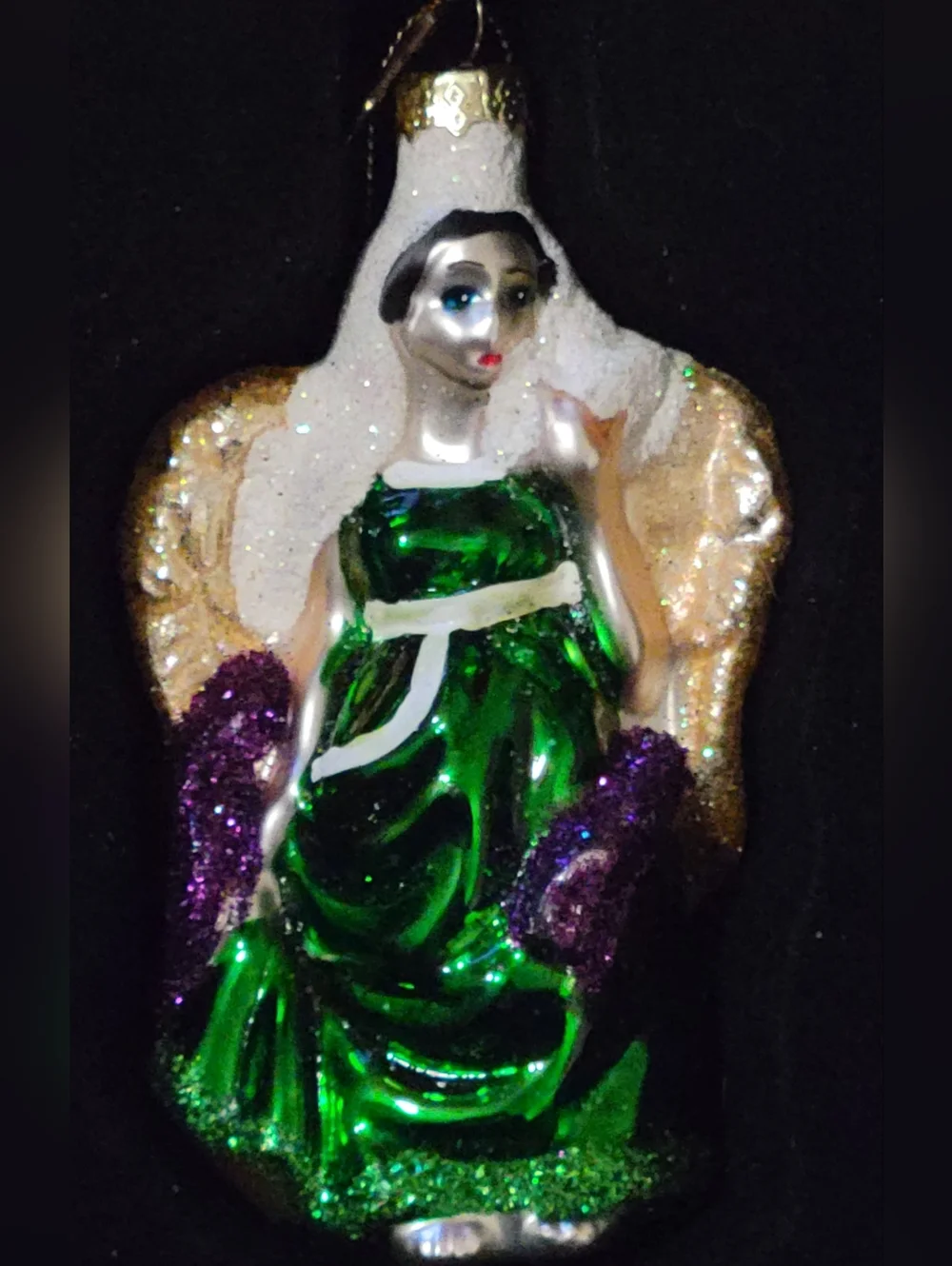 Thomas Pacconi Classics Angels Blown Glass Angel Christmas Ornaments - set of 10 - Picture 15 of 16